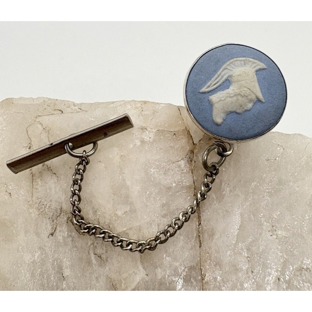 Vintage Destino Designs Sterling‎ Silver Tie Tack Lapel Pin Wedgwood Style Roman